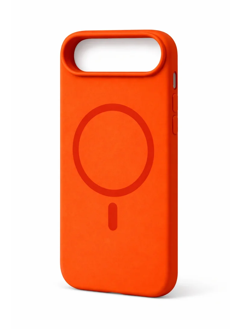 موبكوس جراب سيليكون ماجسيف فاخر لهاتف آيفون  إير برتقالي مع حلقة حماية متينة